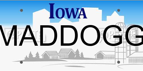 MADDOGG Iowa License Plate