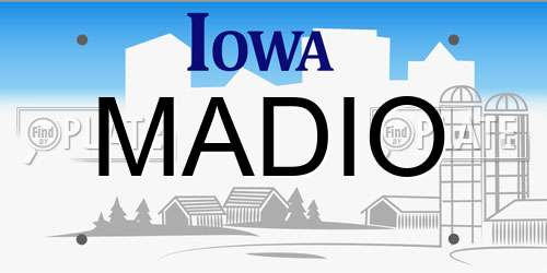 MADIO Iowa License Plate