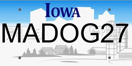MADOG27 Iowa License Plate