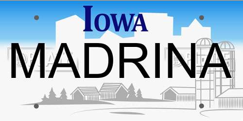MADRINA Iowa License Plate