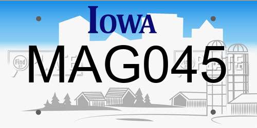MAG045 Iowa License Plate