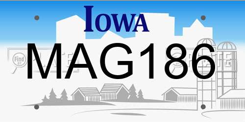 MAG186 Iowa License Plate