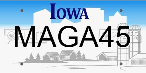 MAGA45 Iowa License Plate