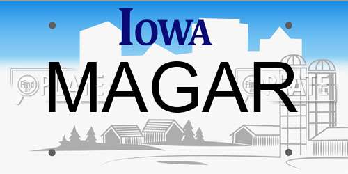 MAGAR Iowa License Plate
