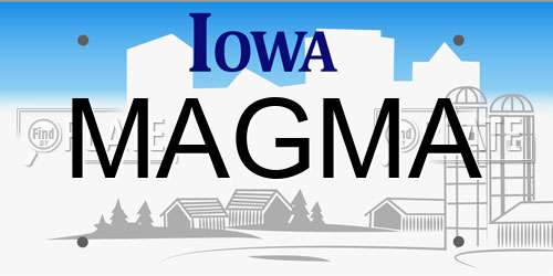 MAGMA Iowa License Plate