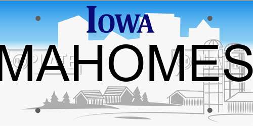 MAHOMES Iowa License Plate