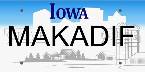 MAKADIF Iowa License Plate