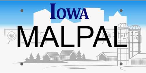 MALPAL Iowa License Plate
