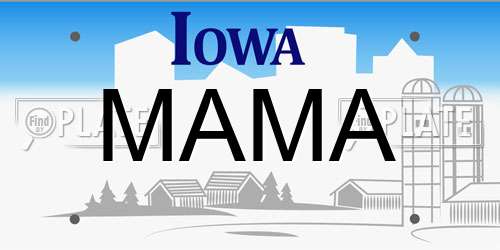 MAMA Iowa License Plate