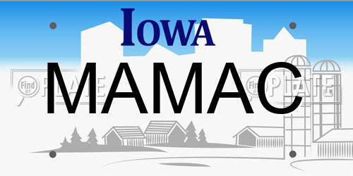 MAMAC Iowa License Plate