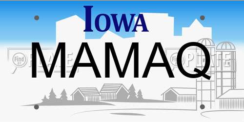 MAMAQ Iowa License Plate