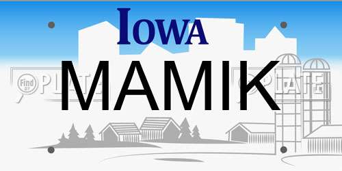 MAMIK Iowa License Plate