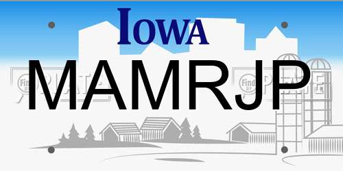 MAMRJP Iowa License Plate
