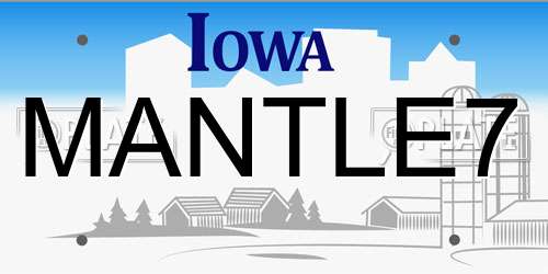 MANTLE7 Iowa License Plate