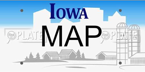 MAP Iowa License Plate