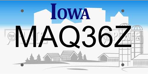 MAQ36Z Iowa License Plate
