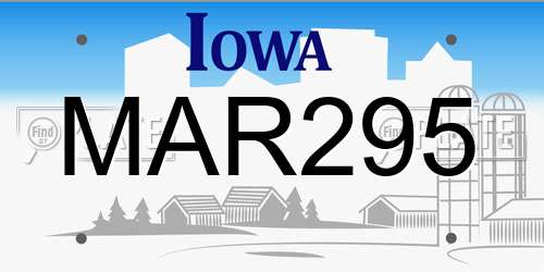 MAR295 Iowa License Plate