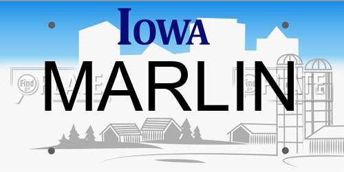 MARLIN Iowa License Plate