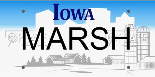 MARSH Iowa License Plate