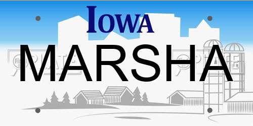 MARSHA Iowa License Plate