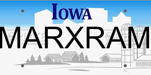 MARXRAM Iowa License Plate