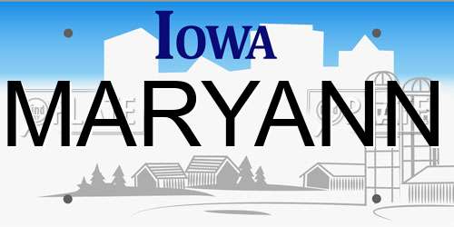 MARYANN Iowa License Plate