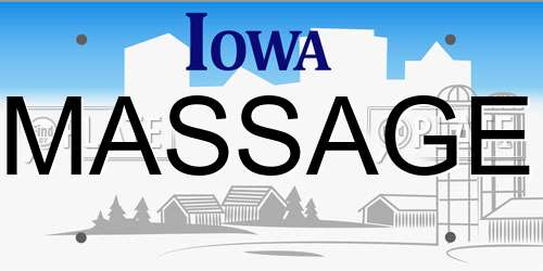 MASSAGE Iowa License Plate