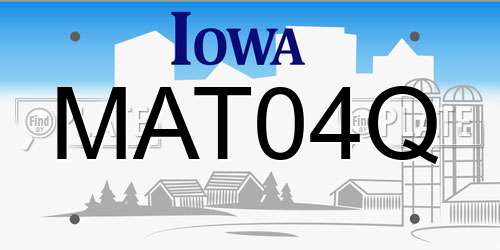 MAT04Q Iowa License Plate