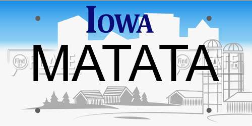 MATATA Iowa License Plate