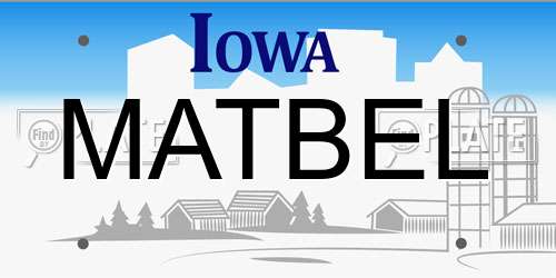 MATBEL Iowa License Plate