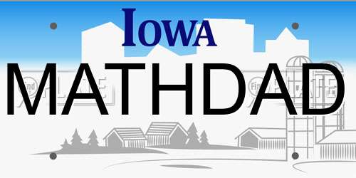 MATHDAD Iowa License Plate