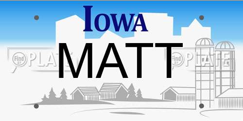 MATT Iowa License Plate
