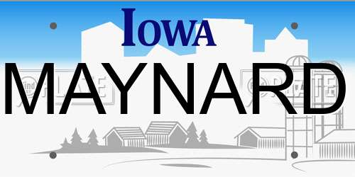 MAYNARD Iowa License Plate