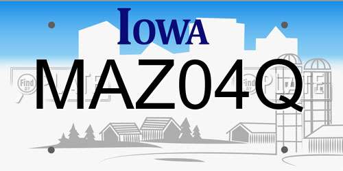 MAZ04Q Iowa License Plate