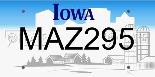 MAZ295 Iowa License Plate