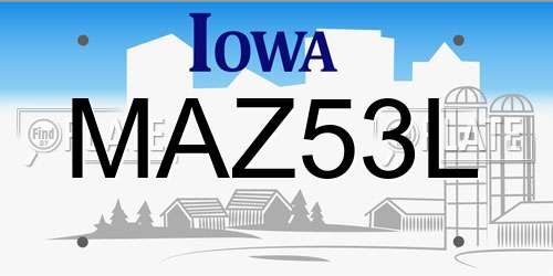 MAZ53L Iowa License Plate