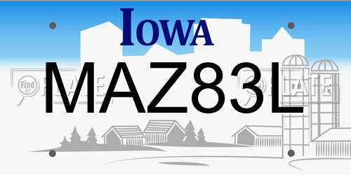 MAZ83L Iowa License Plate