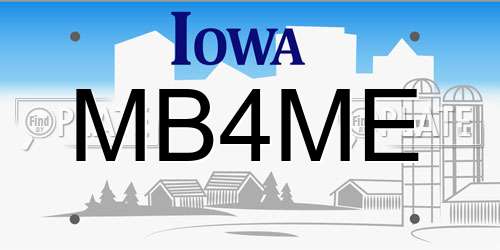 MB4ME Iowa License Plate
