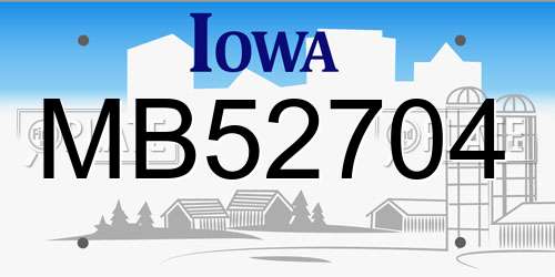 MB52704 Iowa License Plate