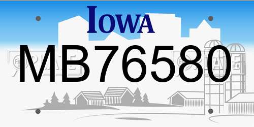 MB76580 Iowa License Plate