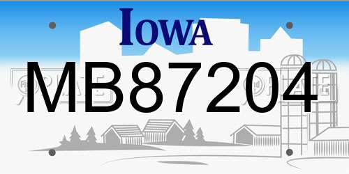 MB87204 Iowa License Plate