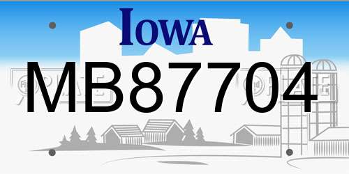 MB87704 Iowa License Plate