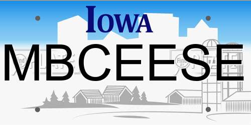 MBCEESE Iowa License Plate