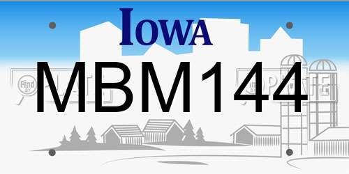 MBM144 Iowa License Plate
