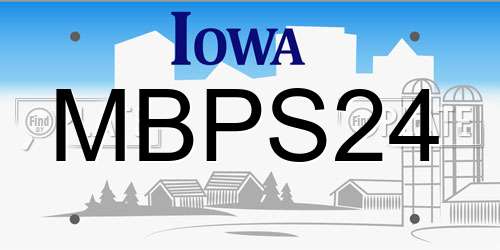 MBPS24 Iowa License Plate