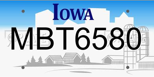 MBT6580 Iowa License Plate
