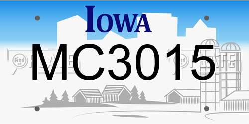 MC3015 Iowa License Plate
