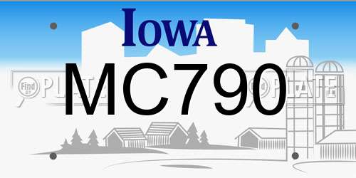 MC790 Iowa License Plate