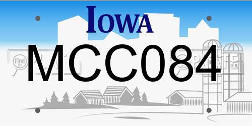 MCC084 Iowa License Plate