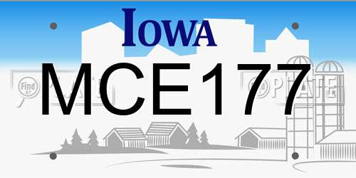 MCE177 Iowa License Plate